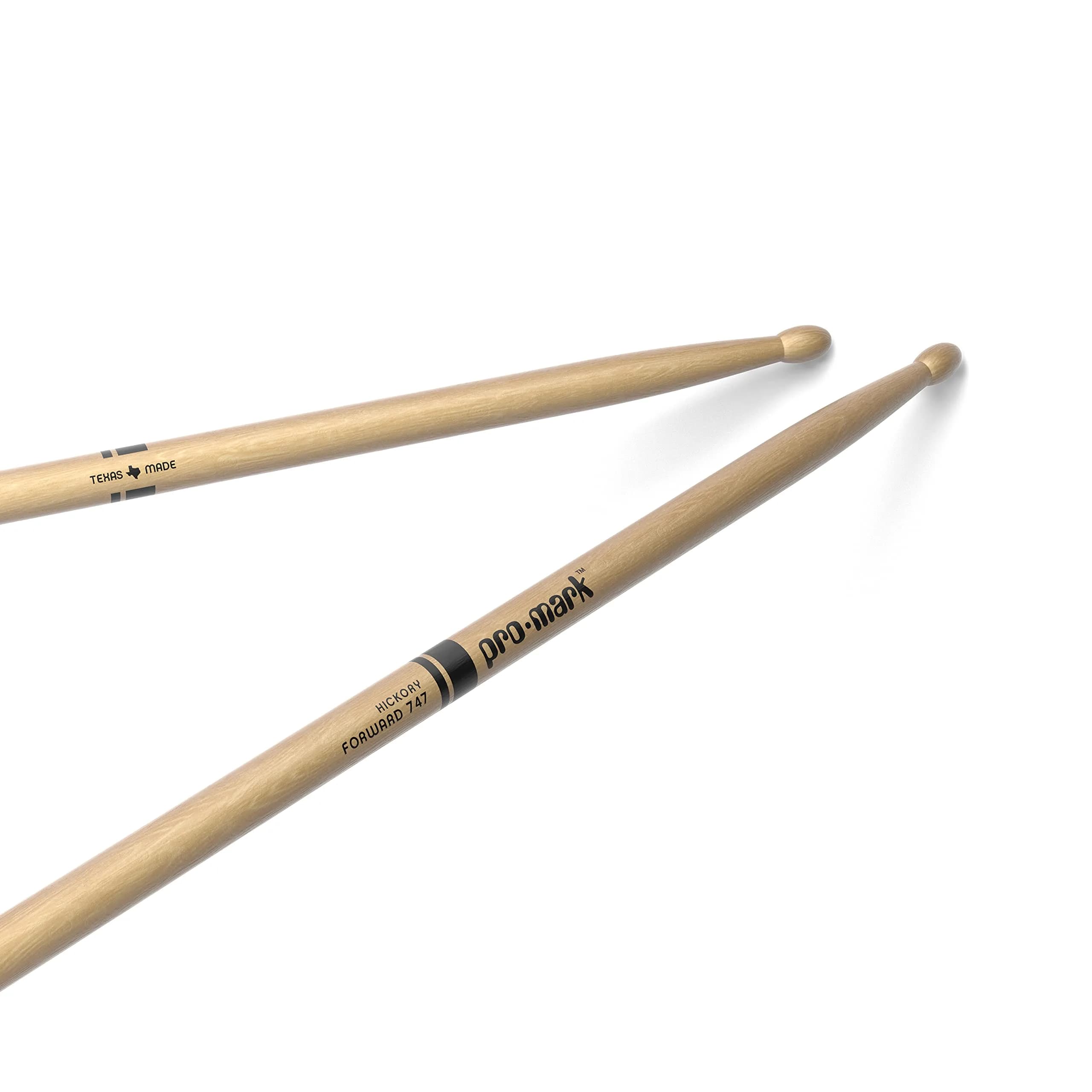 ProMark Classic Forward 747 Hickory Drumsticks, Oval Wood Tip, 16.25" (41.2cm) | USA-Made for Balanced Response — Classic, Forward 747