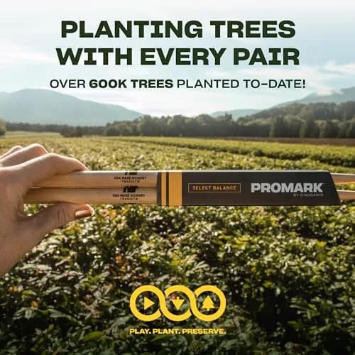 ProMark Classic Forward 747 Hickory Drumsticks, Oval Wood Tip, 16.25" (41.2cm) | USA-Made for Balanced Response thumbnail 6