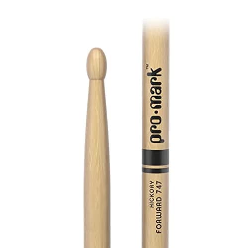 ProMark Classic Forward 747 Hickory Drumsticks, Oval Wood Tip, 16.25" (41.2cm) | USA-Made for Balanced Response thumbnail 2