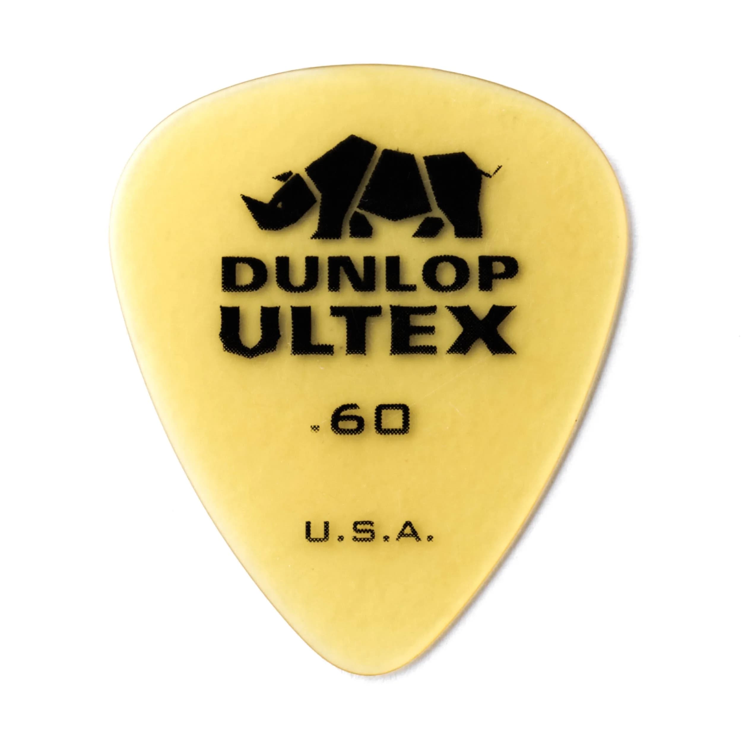 Jim Dunlop Ultex® Standard Pick .60MM | Durable, Bright Tone for Guitar & Bass (70-120 chars) — Yellow