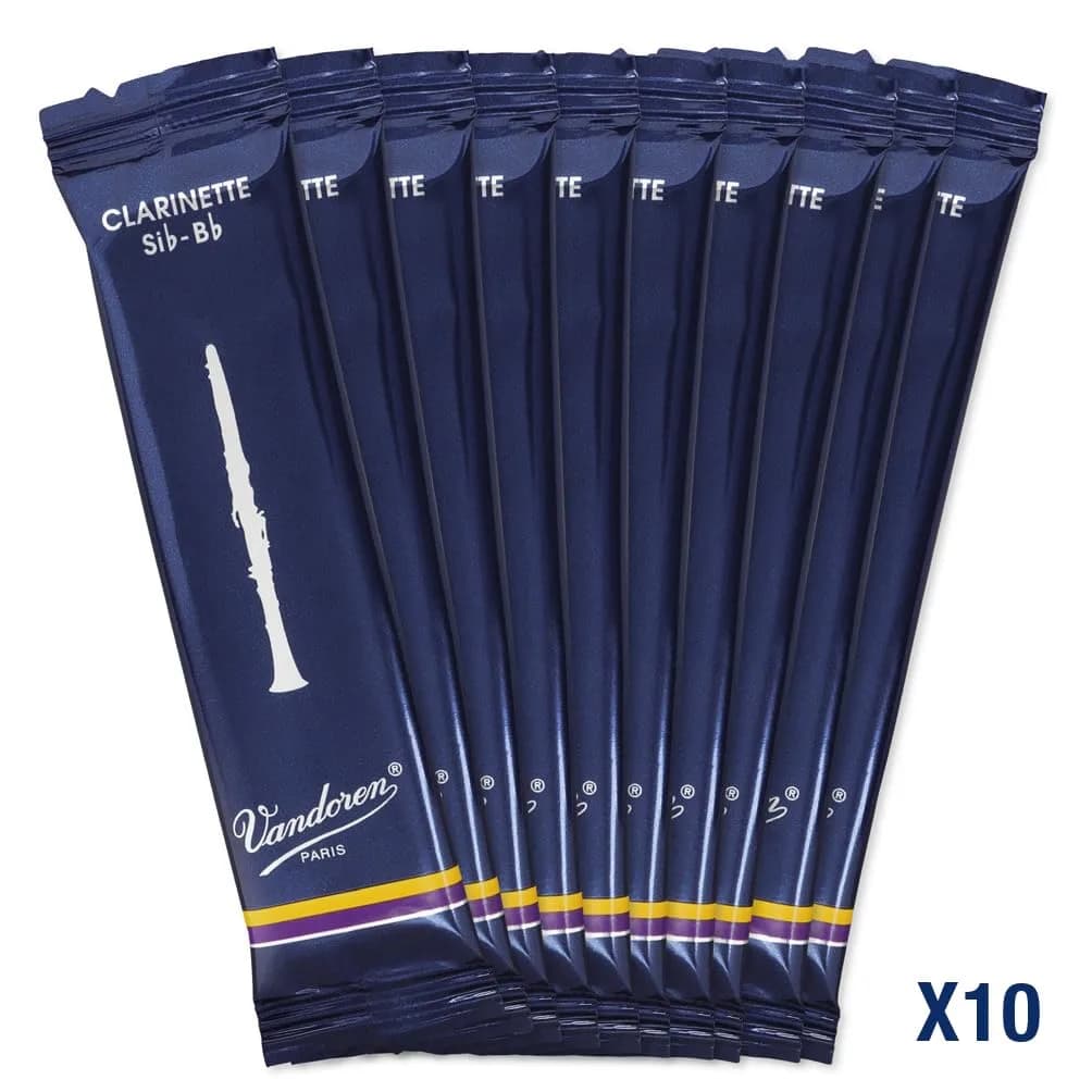 Vandoren CR102 Bb Clarinet Traditional Reeds Strength 2 (10-Pack) | Professional Response & Flexibility - view 3