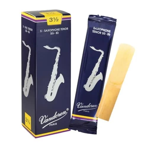 Vandoren Traditional Tenor Sax Reeds Strength 3.5 (5-Pack) | Premium Cane for Rich Tone thumbnail 1