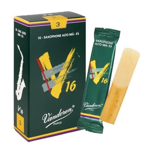 Vandoren V16 Alto Saxophone Reeds Strength 3 (10-Pack) | Brilliant & Percussive Sound thumbnail 1