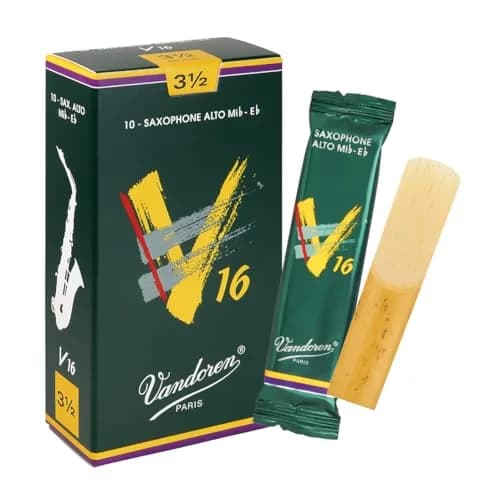 Vandoren V16 Alto Saxophone Reeds Strength 3.5 (10-Pack) | Brilliant & Percussive Sound thumbnail 1