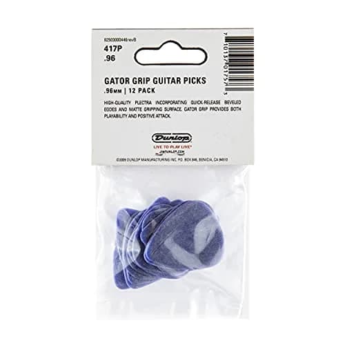 Jim Dunlop Gator Grip® Guitar Picks .96MM Violet Celluloid 12-Pack | Superior Control & Non-Slip Grip thumbnail 3