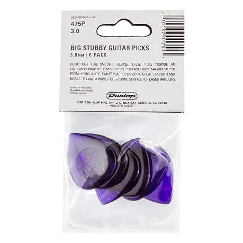 Jim Dunlop Big Stubby Guitar Picks 3.0mm (Pack of 24) | Positive Attack for Fast Licks thumbnail 2