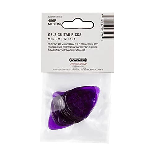 Jim Dunlop Gels Purple Medium Pick - 12 Pack | Durable Polycarbonate Plectrums for Guitar thumbnail 5