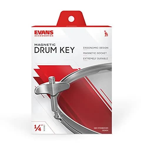 Evans Magnetic Head Drum Key | Drop-Forged Alloy Steel, Ergonomic, Magnetic Head, Silver (8.75 inches) thumbnail 2
