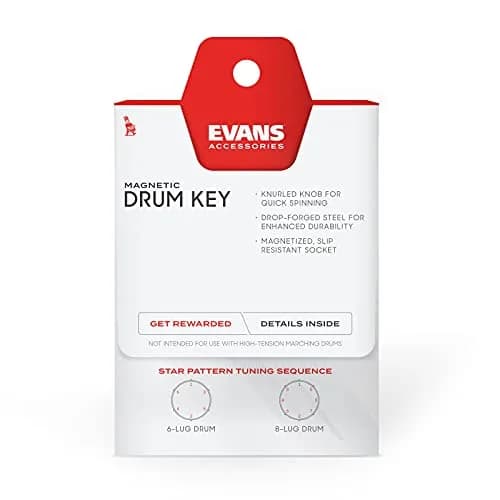 Evans Magnetic Head Drum Key | Drop-Forged Alloy Steel, Ergonomic, Magnetic Head, Silver (8.75 inches) thumbnail 3
