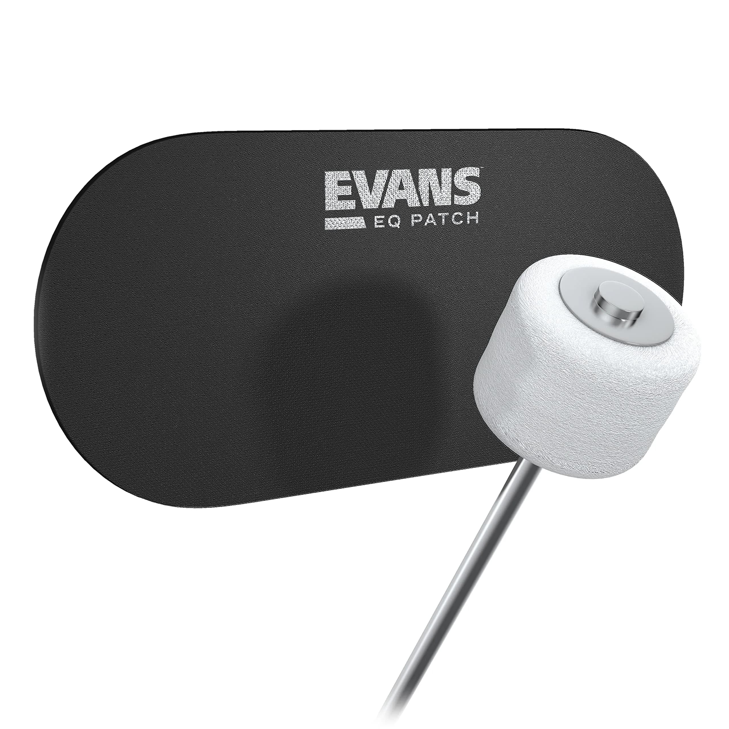 Evans EQ Double Pedal Patch, Black Nylon | Protects Bass Drum Head, Softens Attack