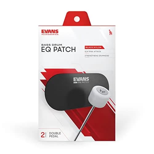 Evans EQ Double Pedal Patch, Black Nylon | Protects Bass Drum Head, Softens Attack thumbnail 2