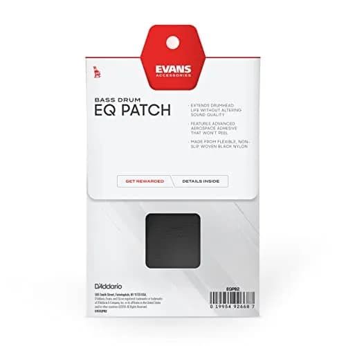 Evans EQ Double Pedal Patch, Black Nylon | Protects Bass Drum Head, Softens Attack thumbnail 3