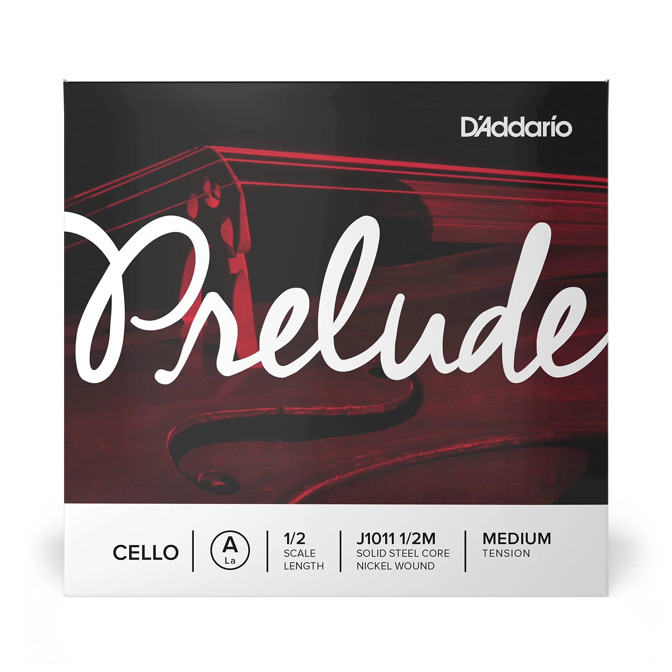 D'Addario Prelude Cello A String 1/2 Scale | Warm Tone, Durable Steel Core