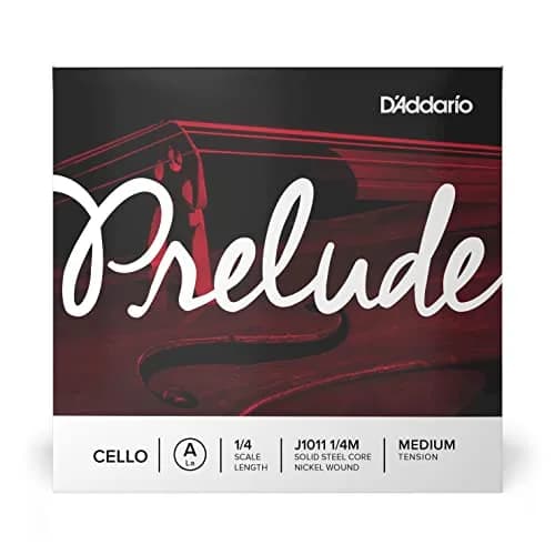 D'Addario Prelude Cello Strings 1/4 Scale, Medium Tension | Warm Tone & Durable Steel Core thumbnail 1