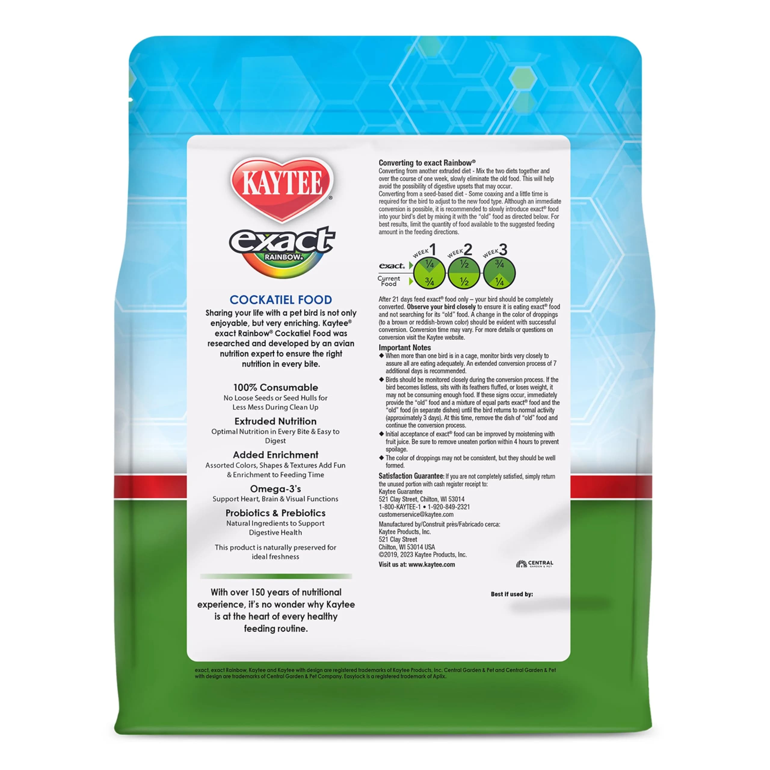 Kaytee Exact Rainbow Cockatiel Food 1.36 kg (3 lb) | Veterinarian Recommended Nutrition for Vibrant Plumage - view 5