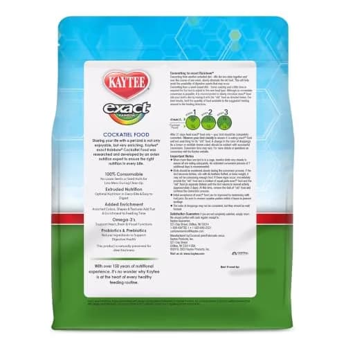 Kaytee Exact Rainbow Cockatiel Food 1.36 kg (3 lb) | Veterinarian Recommended Nutrition for Vibrant Plumage thumbnail 5