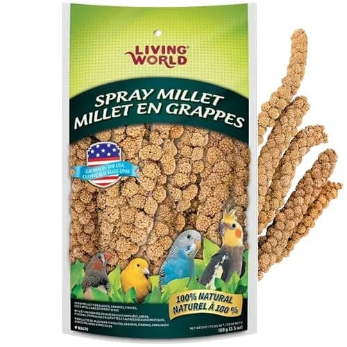 Living World Millet Spray for Birds 99g (3.5 Oz) | Natural, Additive-Free Treat for Parakeets, Finches, Canaries thumbnail 1