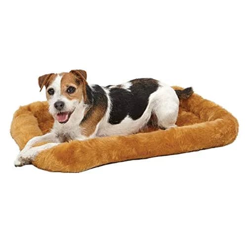 MidWest Homes for Pets QuietTime Bolster Dog Crate Bed 24-inch 61cm x 45cm (2.76 inch Thick) | Cozy Cinnamon Mat for Small Breeds thumbnail 1