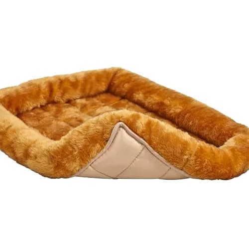 MidWest Homes for Pets QuietTime Bolster Dog Crate Bed 48" XL 122cm (47.84 x 29.53 x 3.15 inches) | Plush Faux Fur Comfort & Support thumbnail 2