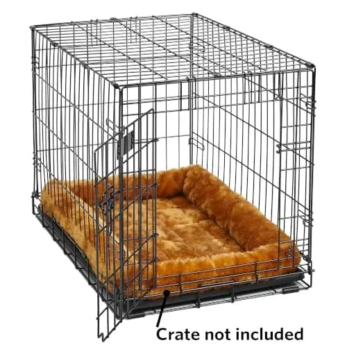MidWest Homes for Pets QuietTime Bolster Dog Crate Bed 48" XL 122cm (47.84 x 29.53 x 3.15 inches) | Plush Faux Fur Comfort & Support thumbnail 3