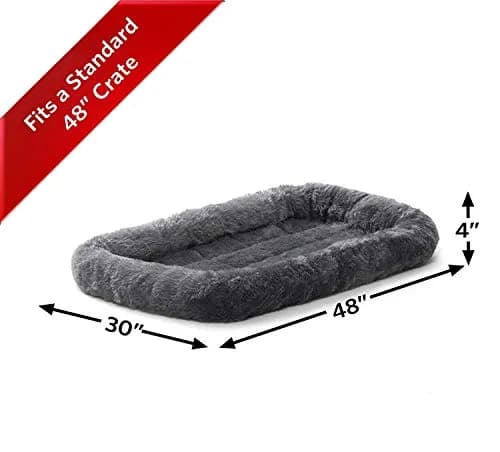 MidWest Homes for Pets QuietTime Bolster Dog Crate Bed 122cm (48 Inch) | Plush Faux Fur Comfort for Extra-Large Breeds thumbnail 2