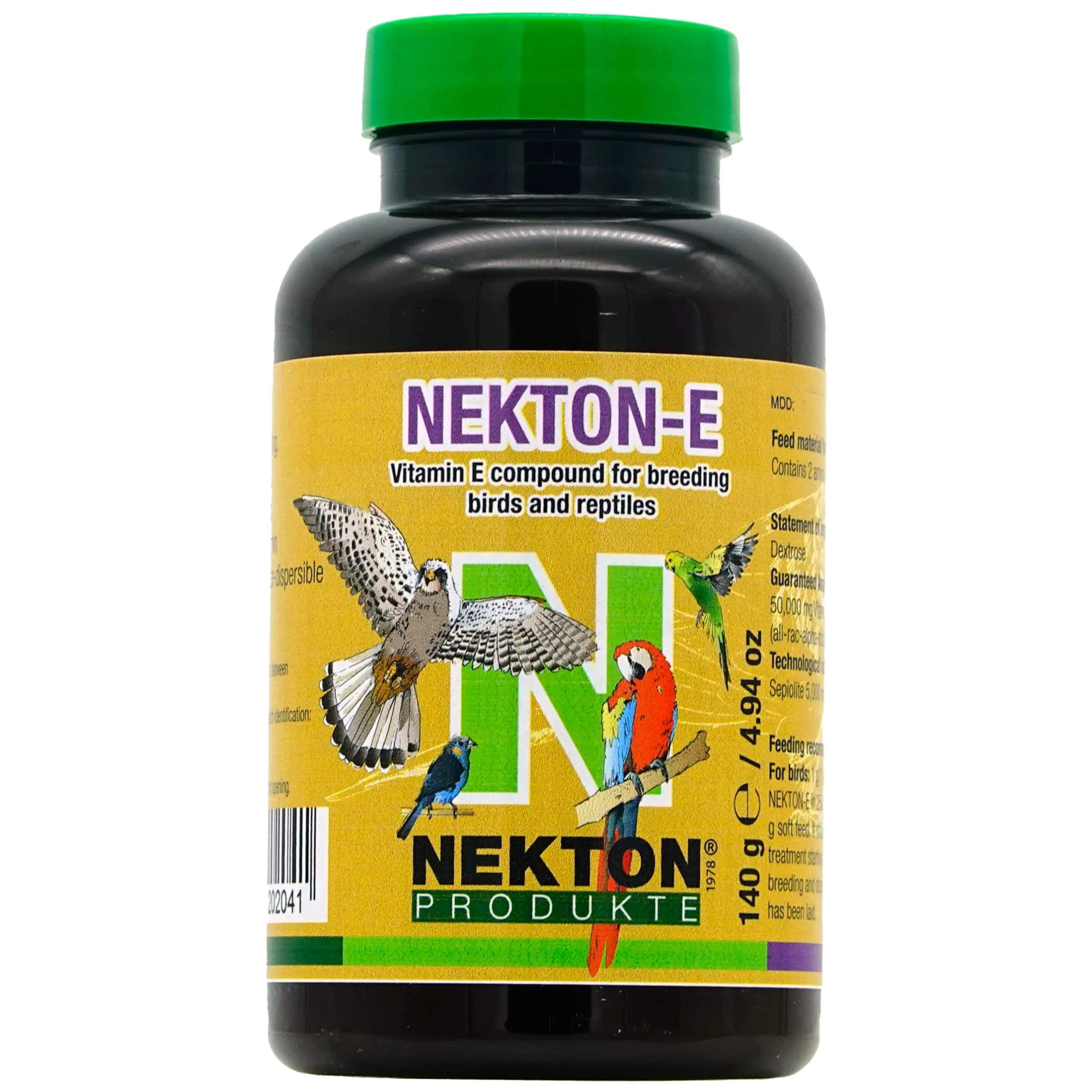Nekton-E Vitamin E Supplement for Birds & Reptiles 140g (4.94 oz) | Fruit Flavored Powder for Breeding & Fertility - main product image