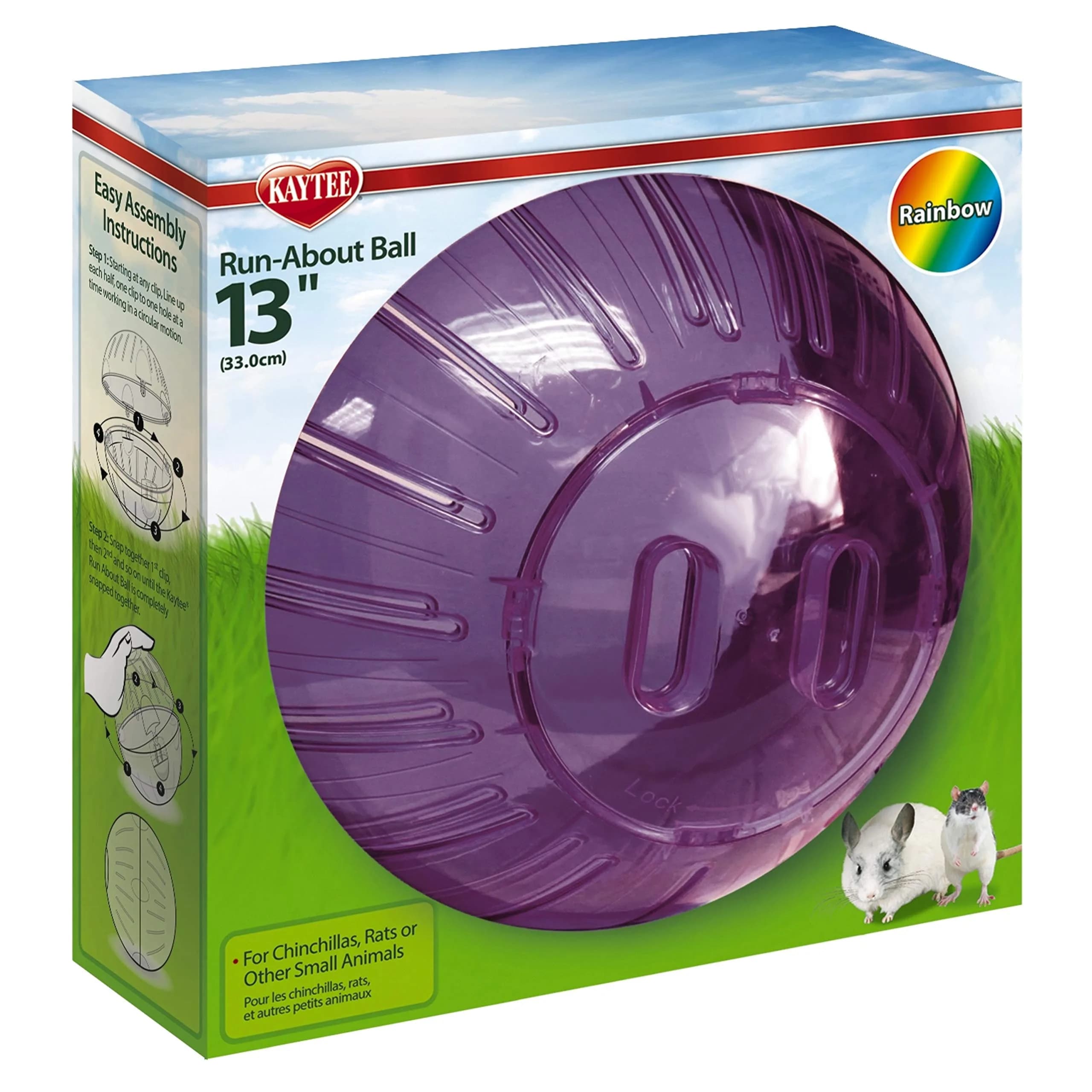 Kaytee 13" Assorted Color Run-About Exercise Ball For Pet Rats & Chinchillas thumbnail 1
