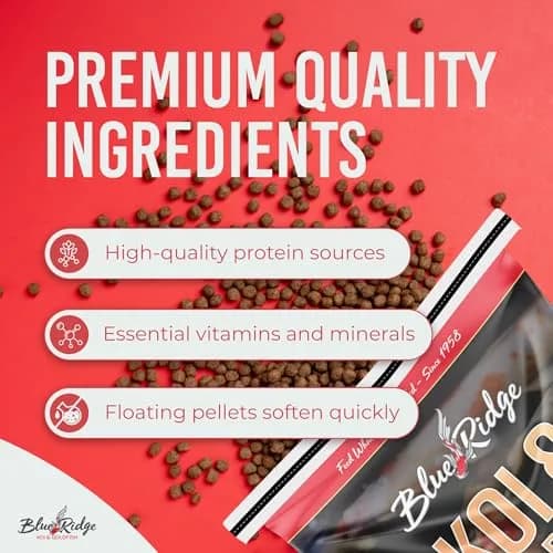 Blue Ridge Koi Fish Food Growth Formula Mini 12.56 kg (25 lb) | 36% Protein for Active Growth thumbnail 4