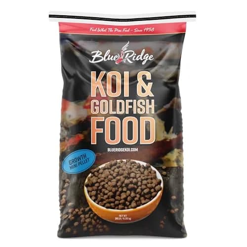 Blue Ridge Koi Fish Food Growth Formula Mini 12.56 kg (25 lb) | 36% Protein for Active Growth thumbnail 1