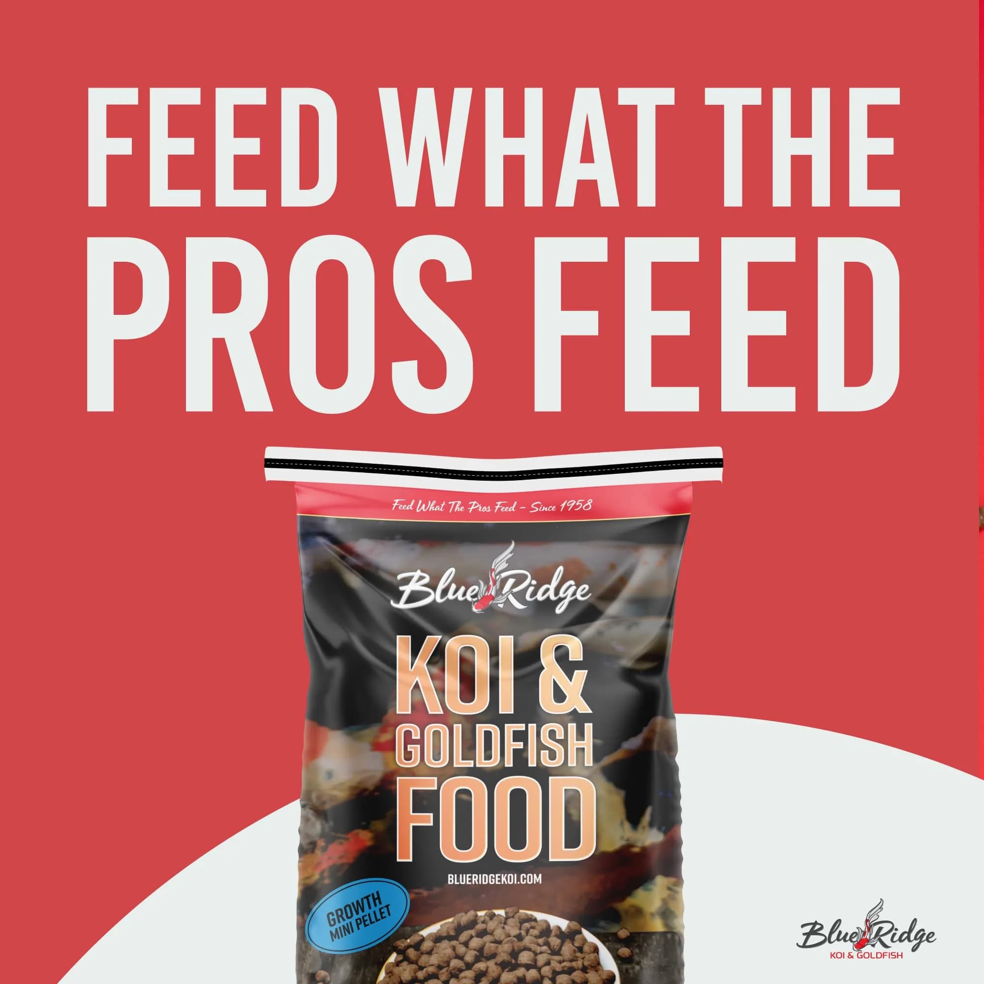 Blue Ridge Koi Fish Food Growth Formula Mini 12.56 kg (25 lb) | 36% Protein for Active Growth - view 3