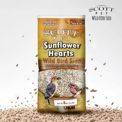 Scott Pet Wild Bird Seed Sunflower Hearts No Shells 8lb | High Protein for Backyard Birds thumbnail 6