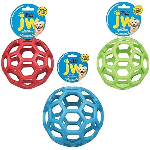 JW Pet HOL-ee Roller Dog Toy 3in Natural Rubber for Small Dogs | Puzzle & Treat Dispenser thumbnail 2