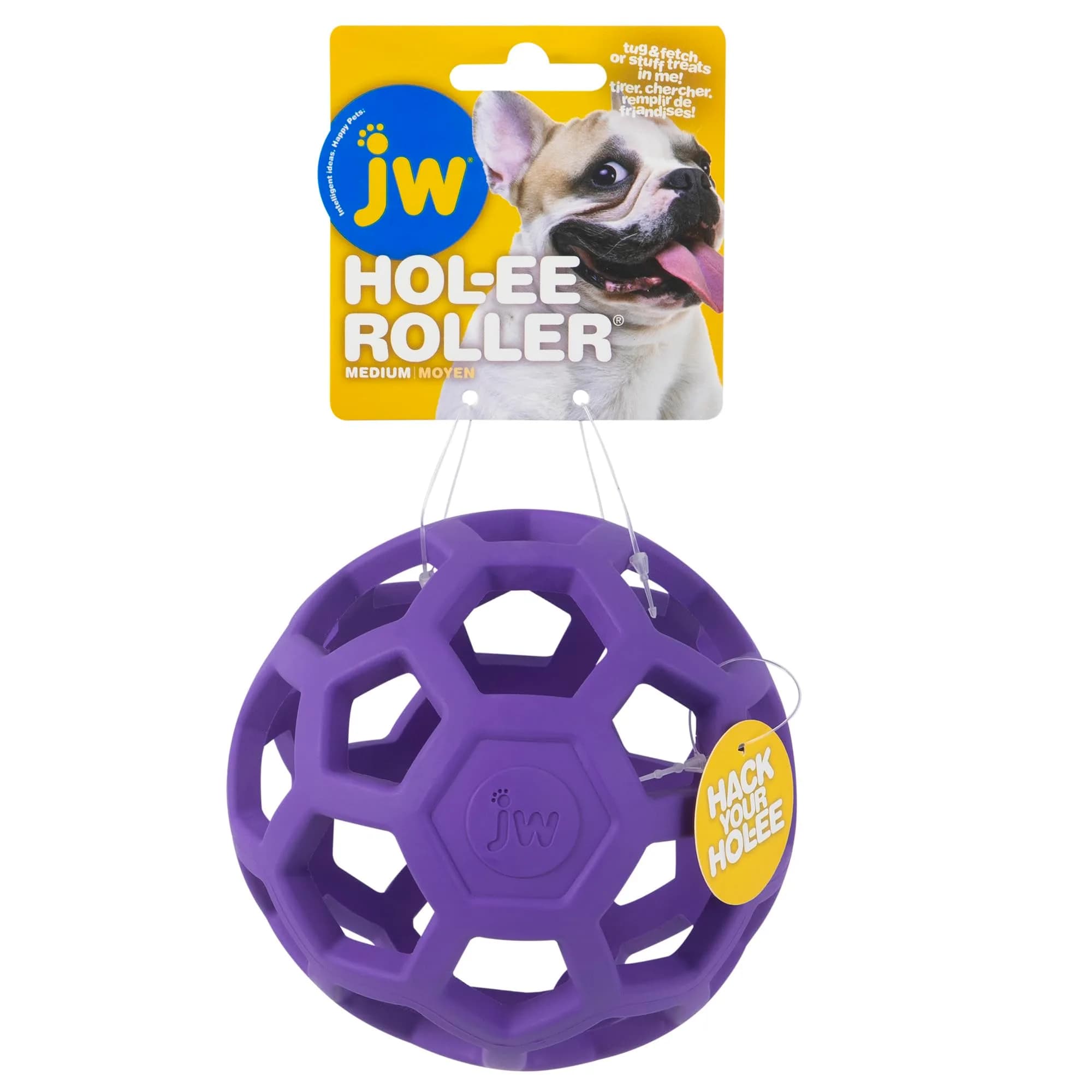 JW Hol-ee Roller Dog Toy 4.5in | Durable Rubber Puzzle Ball for Active Dogs — Medium