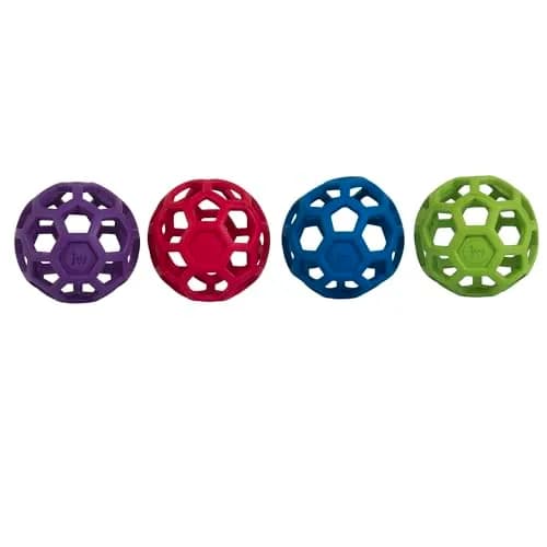 JW Hol-ee Roller Dog Toy 4.5in | Durable Rubber Puzzle Ball for Active Dogs thumbnail 4