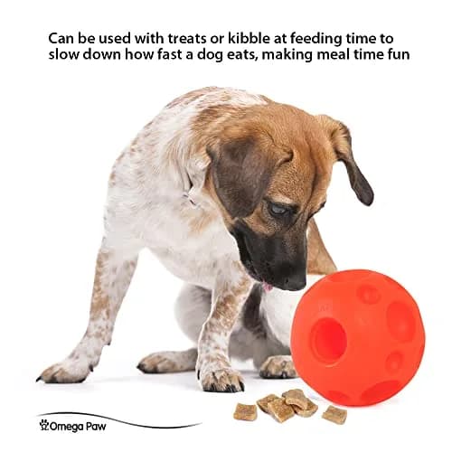 Omega Paw Tricky Treat Ball Large Orange | Interactive Treat Dispensing Dog Toy thumbnail 4