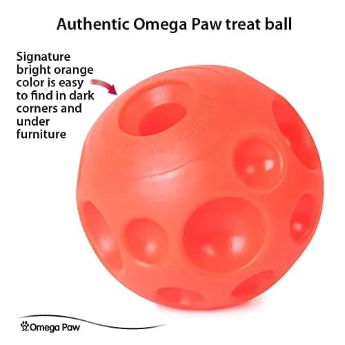 Omega Paw Tricky Treat Ball Large Orange | Interactive Treat Dispensing Dog Toy thumbnail 3
