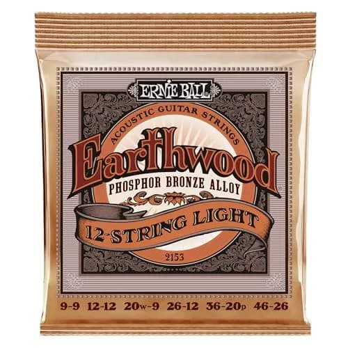 Ernie Ball Earthwood 12-String Light Phosphor Bronze Acoustic Guitar Strings, 9-46 Gauge | Rich Tone & Long-Lasting (70-120 chars) thumbnail 1