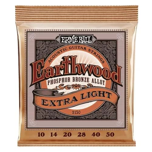 Ernie Ball Earthwood Extra Light Phosphor Bronze Acoustic Guitar Strings, 10-50 Gauge (1 Set) | Warm Tone, Easy Playability thumbnail 1