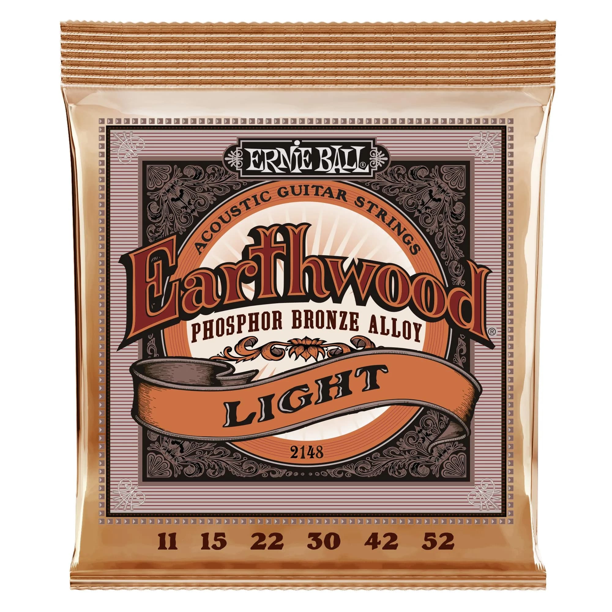 Ernie Ball Earthwood 12-String Light Phosphor Bronze Acoustic Guitar Strings, 9-46 Gauge | Rich Tone & Long-Lasting (70-120 chars) — Single Pack / Light (11-52)