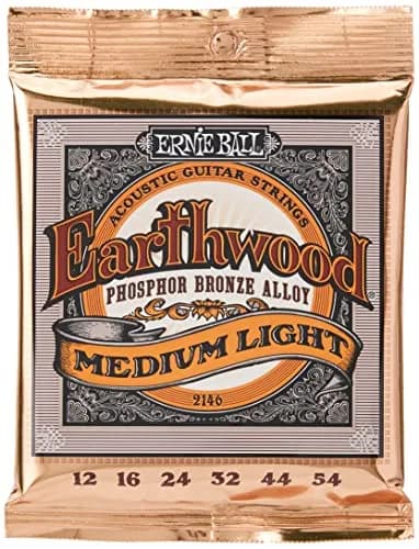 Ernie Ball Earthwood Medium Light Phosphor Bronze Acoustic Guitar Strings 12-54 Gauge | Warm Rich Tone thumbnail 2