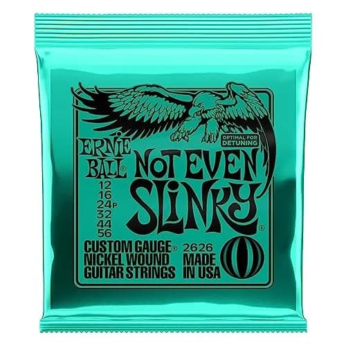 Ernie Ball Not Even Slinky Electric Guitar Strings 12-56 Gauge (Single Pack) | Detuning Optimized thumbnail 1