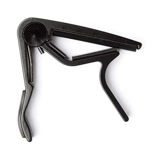 Jim Dunlop Trigger Capo Acoustic Flat - Black | Quick Key Changes for 6 & 12 String Guitars thumbnail 1