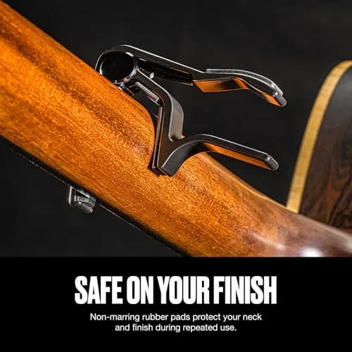 Jim Dunlop Trigger Capo Acoustic Flat - Black | Quick Key Changes for 6 & 12 String Guitars thumbnail 6