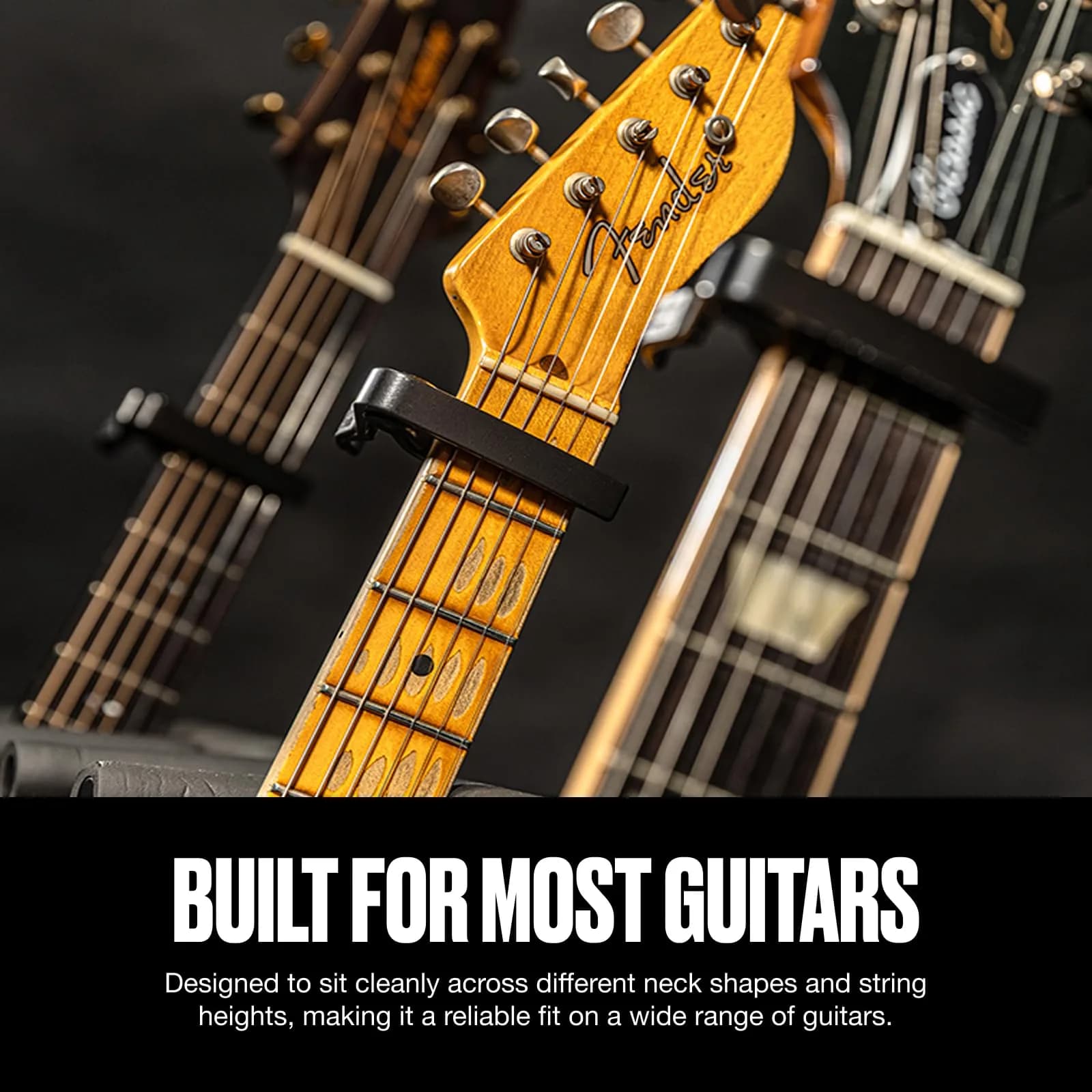 Jim Dunlop Trigger Capo Acoustic Flat - Black | Quick Key Changes for 6 & 12 String Guitars - view 3