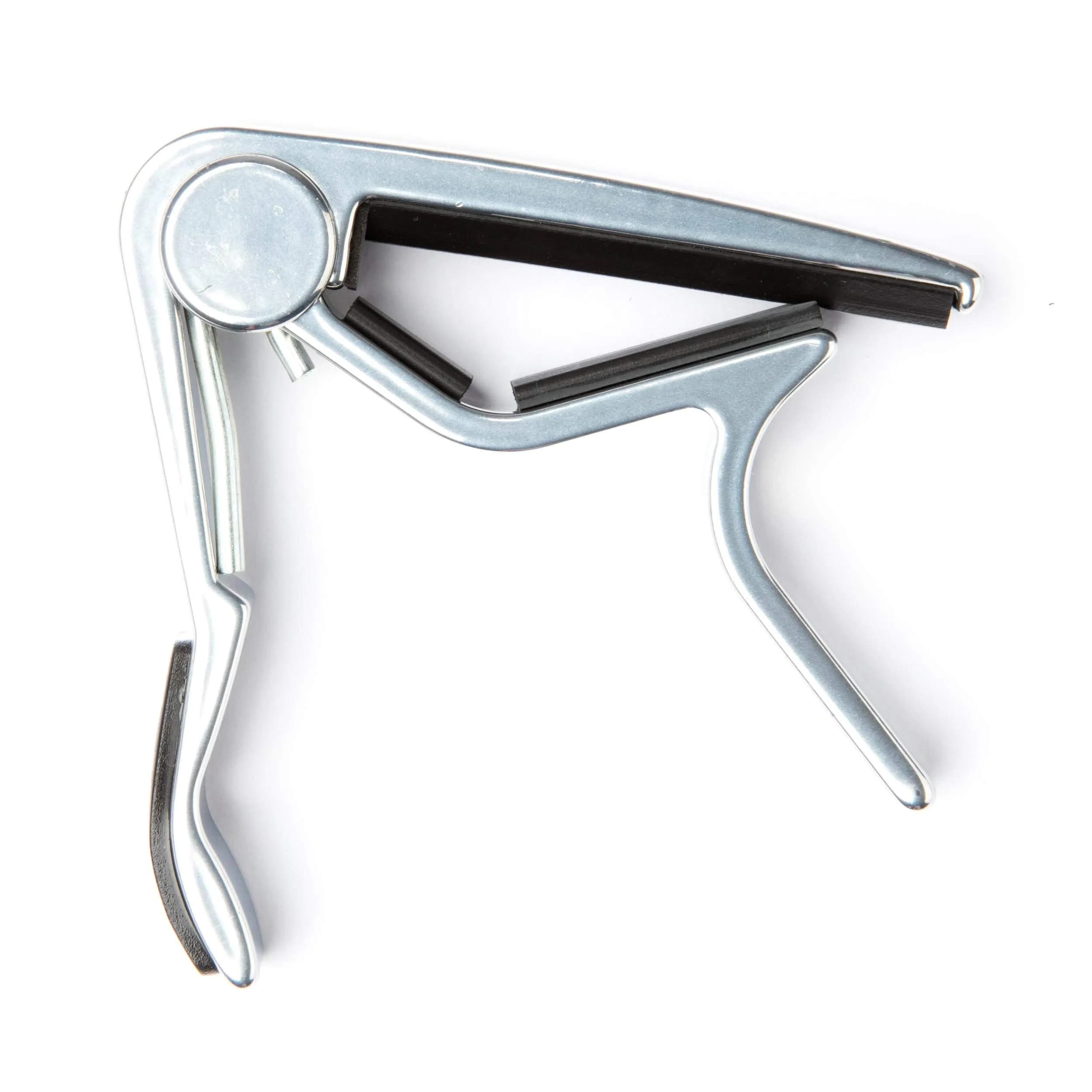 Jim Dunlop Trigger Capo Acoustic Flat - Black | Quick Key Changes for 6 & 12 String Guitars — Nickel
