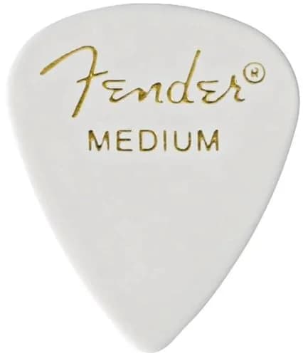Fender Classic Celluloid Guitar Picks 351 Shape, Medium Gauge, White, 12-Pack | Traditional Feel & Warm Tone thumbnail 2