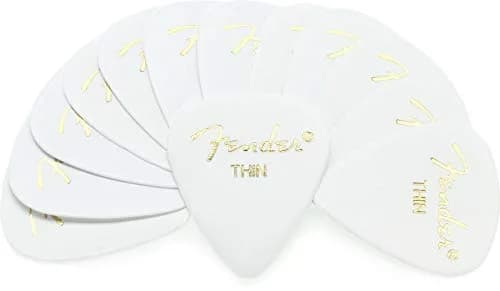 Fender Classic Celluloid Guitar Picks 351 Shape, White, Thin, 12-Pack | Traditional Feel for Versatile Styles thumbnail 1