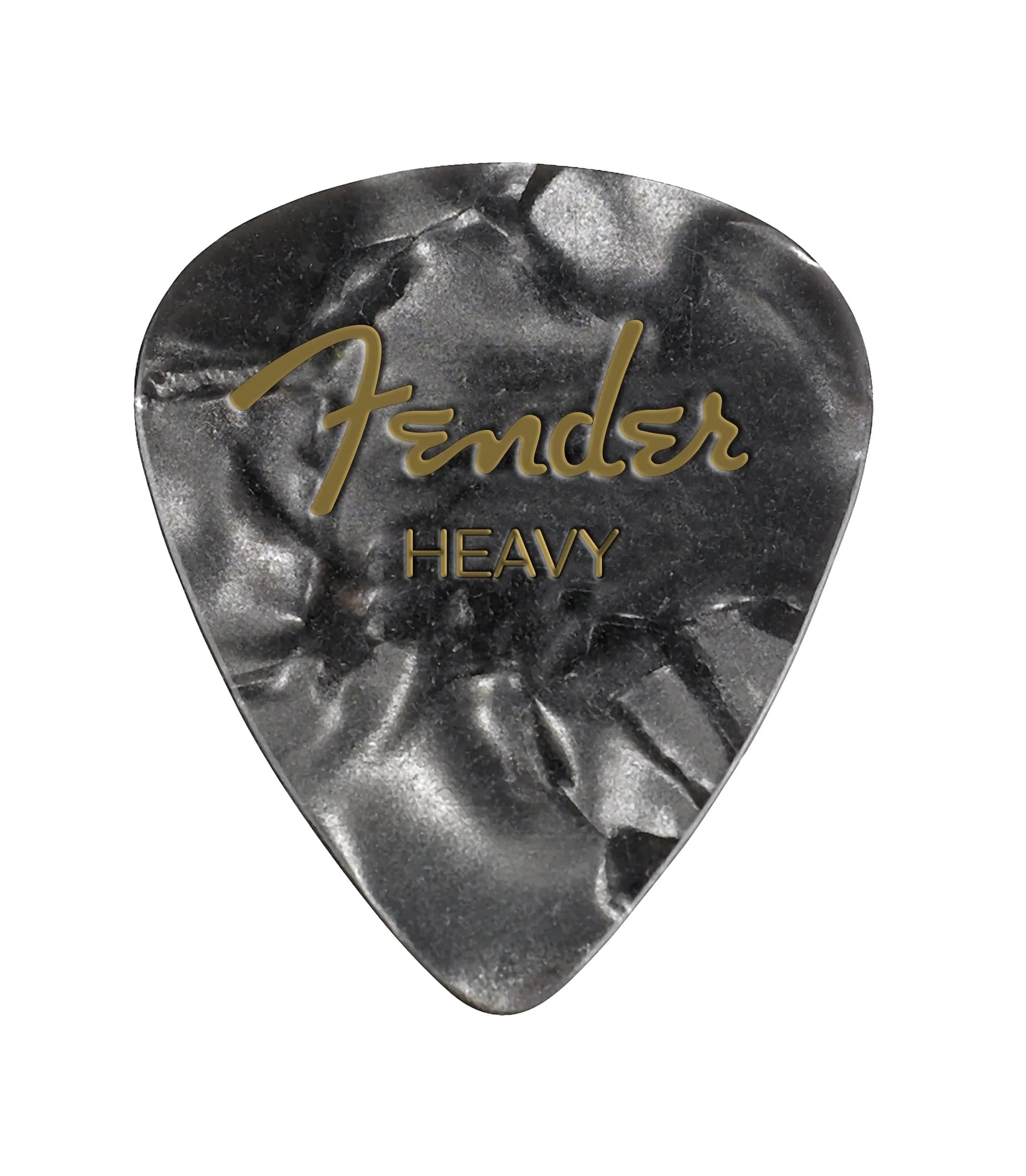 Fender Premium Celluloid Guitar Picks 351 Shape, White Moto, Thin, 12-Pack | Classic Feel & High Performance — Black Moto / Heavy