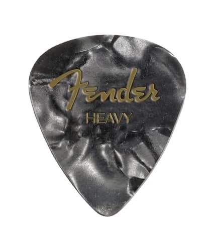 Fender Premium Celluloid Guitar Picks 351 Shape, Black Moto, Heavy | Classic feel, durable, perfect for versatile styles thumbnail 1