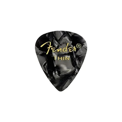 Fender Premium Celluloid Guitar Picks 351 Shape, Black Moto, Thin | Classic feel, high-performance flexibility thumbnail 2